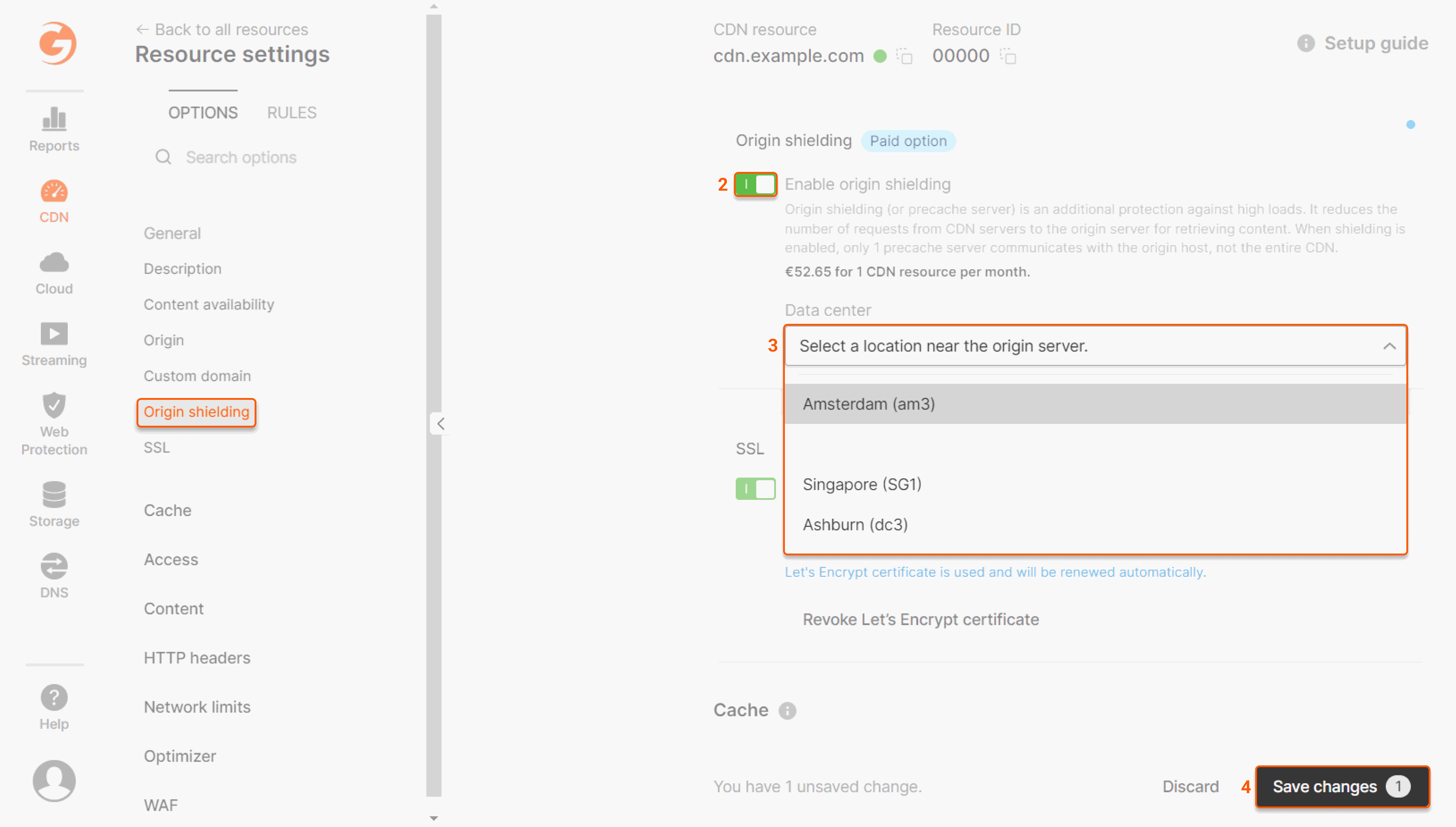 Enable Origin shielding
