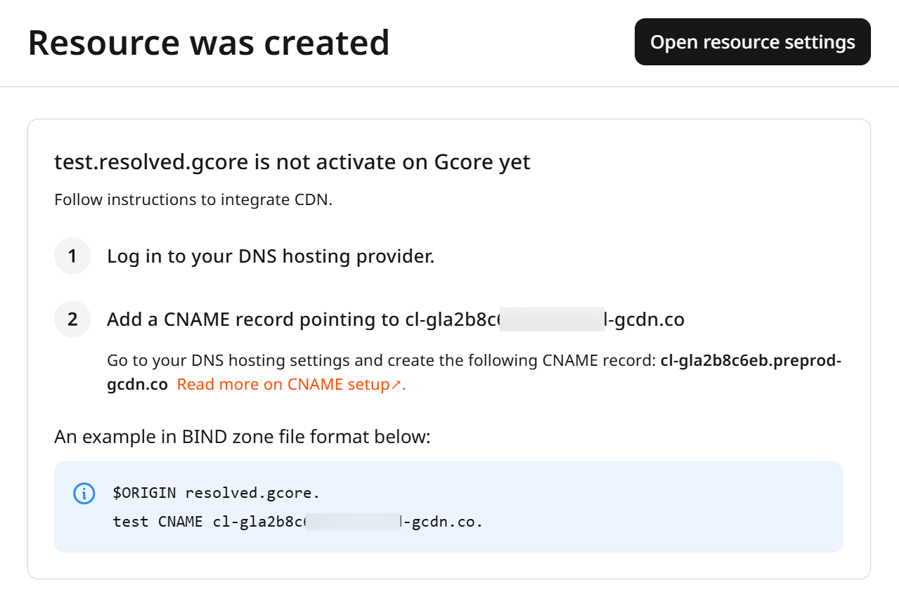 CNAME record setup