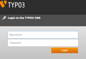 Login to the Typo3 backend